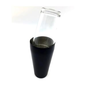 Coctelera de Acero Inoxidable Boston Negro con Vaso 27 oz | 800 ml