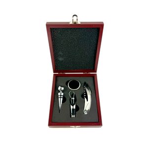 Set Abridores De Vino (4 Pza) Caja Madera Cuadrada Brz711