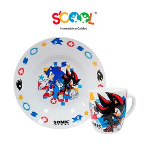 Set de Cerámica 2Pz Taza+ Plato Hondo Sonic