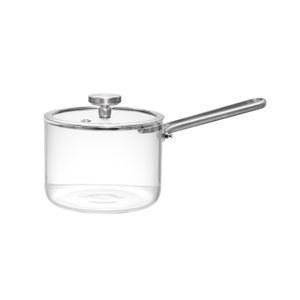 Cacerola de Vidrio Borosilicato Mango de Acero 1.5 L