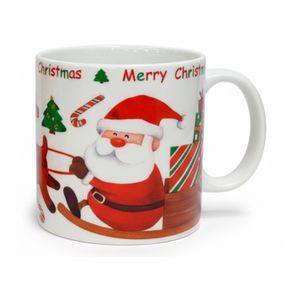 Taza de Loza Navideño con diseño Trineo y estuche 20 oz