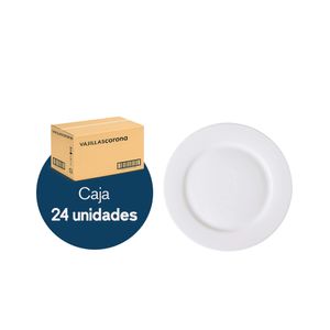 Plato Tendido Actualite Blanco de Porcelana 10" | 25.5 cm | Caja 24 Piezas
